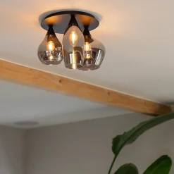 Plafondlamp Cambio 3L zwart + smoke glas><noscript><img width=