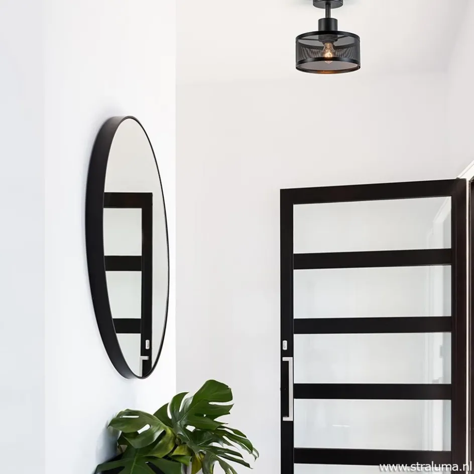 Plafondlamp cilinder geperforeerd zwart>Straluma Best