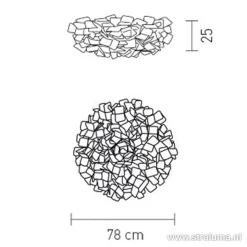 **Plafondlamp Clizia 78cm fumé><noscript><img width=