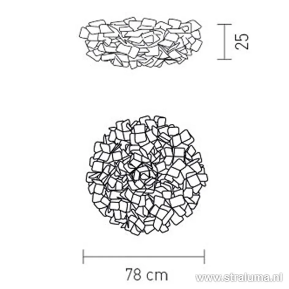 **Plafondlamp Clizia 78cm fumé>Straluma Online