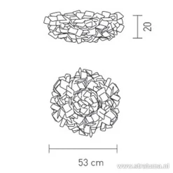 Plafondlamp Clizia 53cm fumé><noscript><img width=