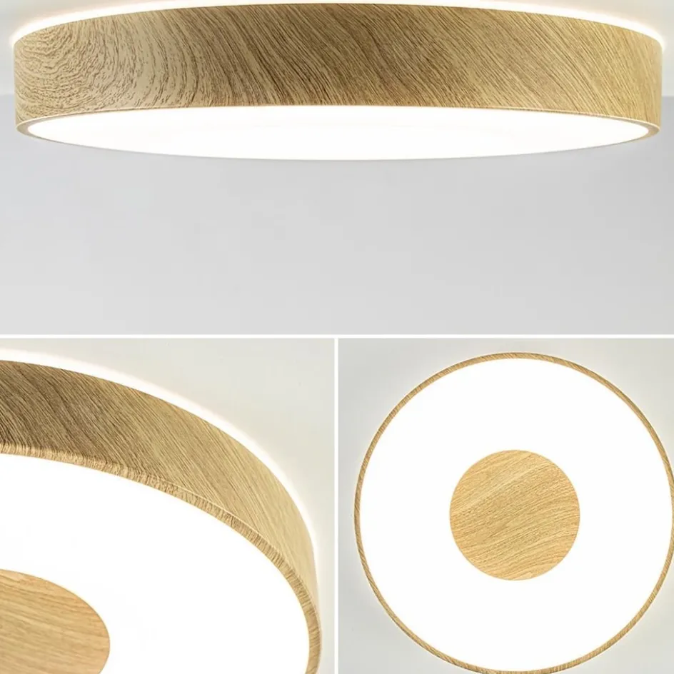 Plafondlamp Coin 50 hout + remote CCT>Straluma New