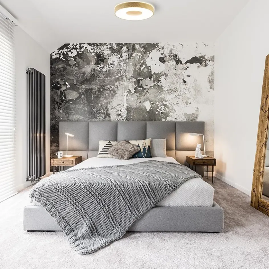 Plafondlamp Coin 50 hout + remote CCT>Straluma New