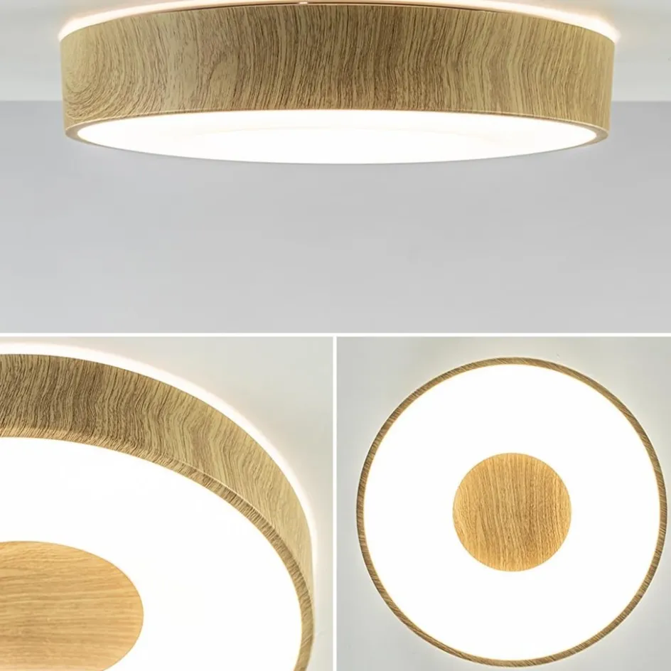 Plafondlamp Coin 38 hout + remote CCT>Straluma Best