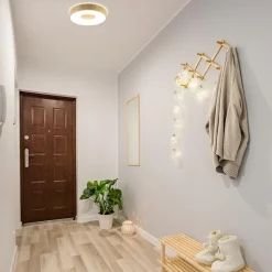 Plafondlamp Coin 38 hout + remote CCT><noscript><img width=