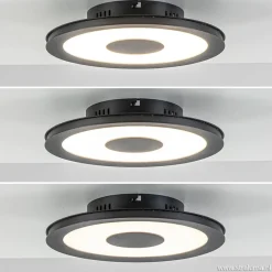 **Plafondlamp disc 26cm zwart 3-step dim></noscript>Straluma Outlet