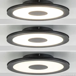 **Plafondlamp disc 32cm zwart 3-step dim></noscript>Straluma Online