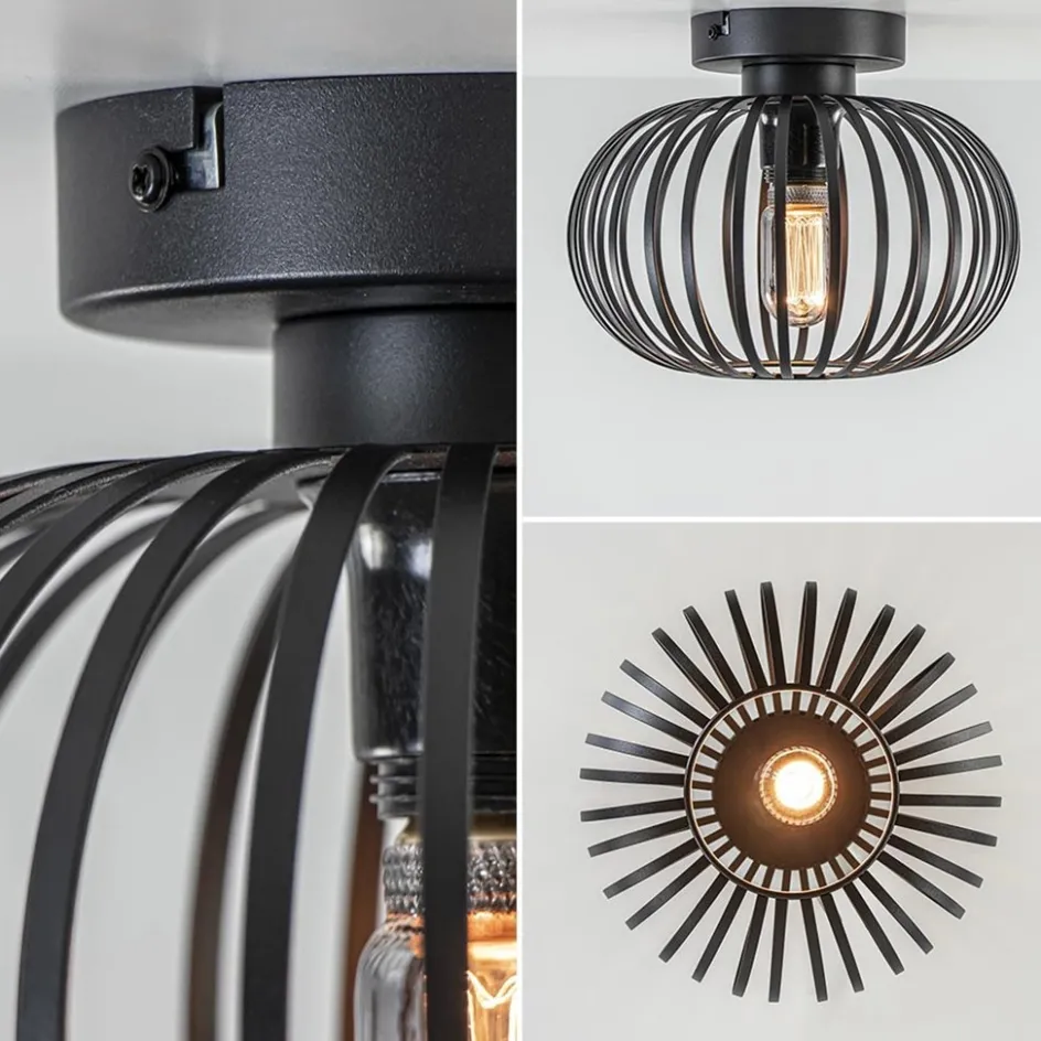 Plafondlamp donut klein draad zwart 25cm>Straluma