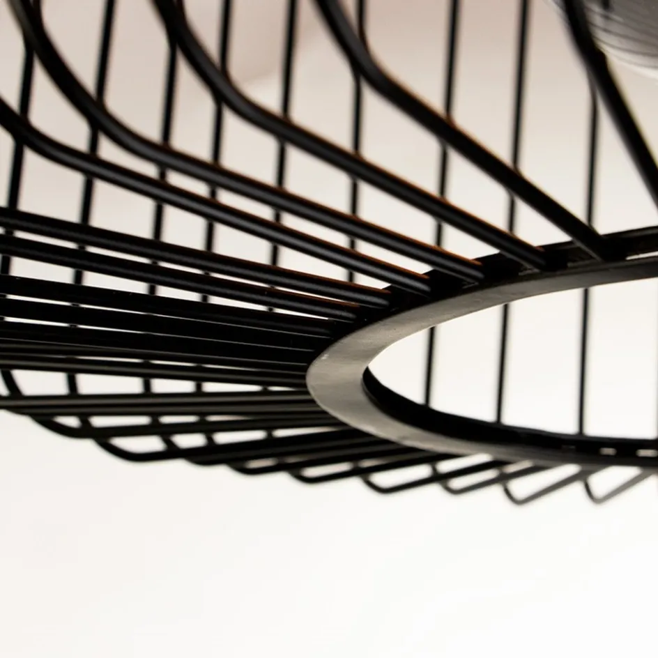 Plafondlamp draad cilinder zwart 28cm>Straluma