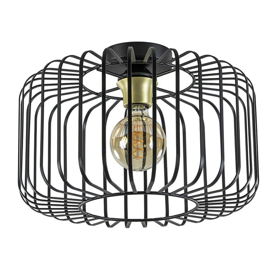 Plafondlamp draad cilinder zwart/brons>Straluma New