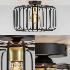 Plafondlamp draad cilinder zwart/brons><noscript><img width=