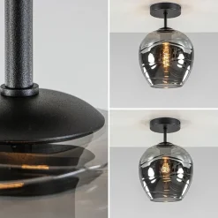 Plafondlamp Fantasy 1L zwart + smoke glas><noscript><img width=