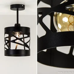 Plafondlamp Frez zwart metaal><noscript><img width=