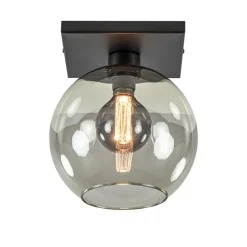 Plafondlamp Globe 25 vierkant zwart/smoke>Straluma Discount