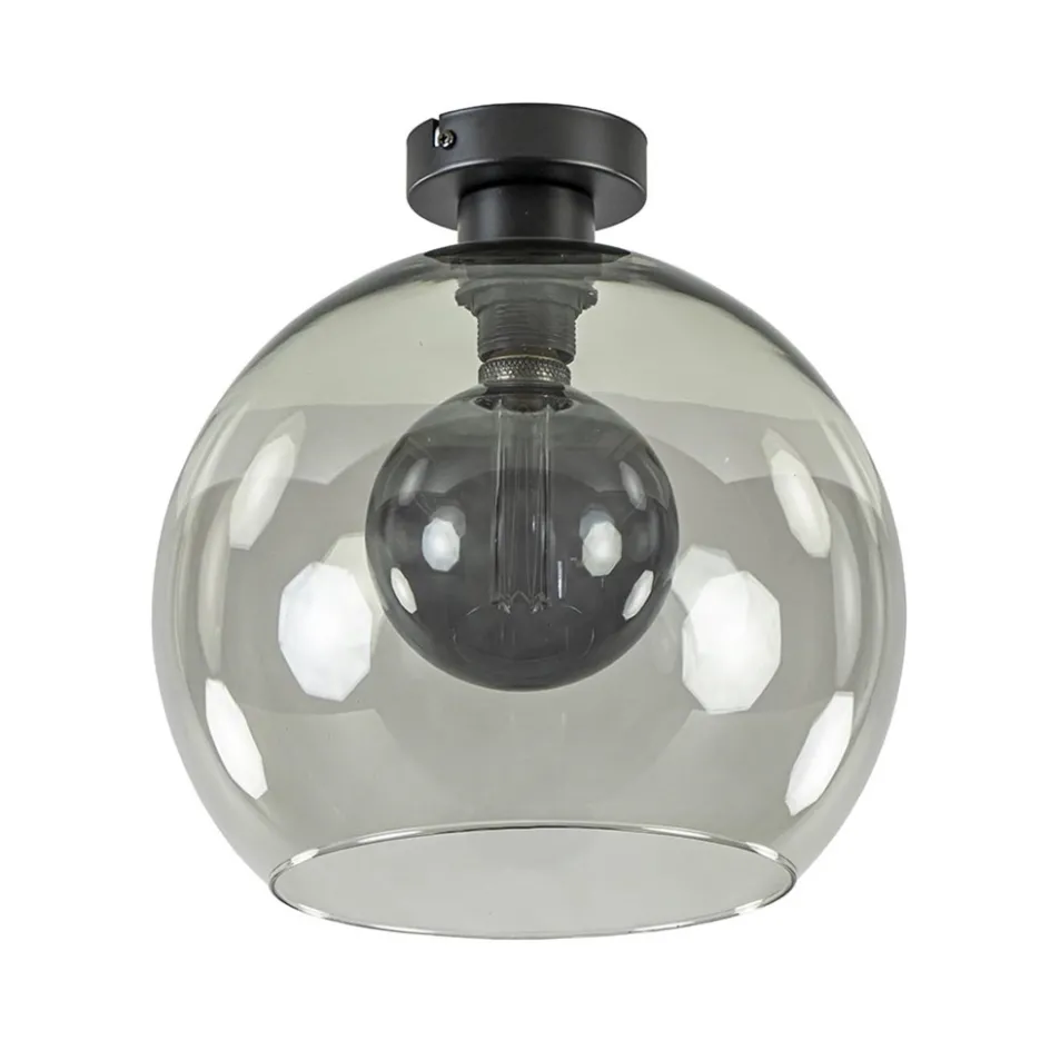 Plafondlamp globe smoke glas 30cm>Straluma Discount