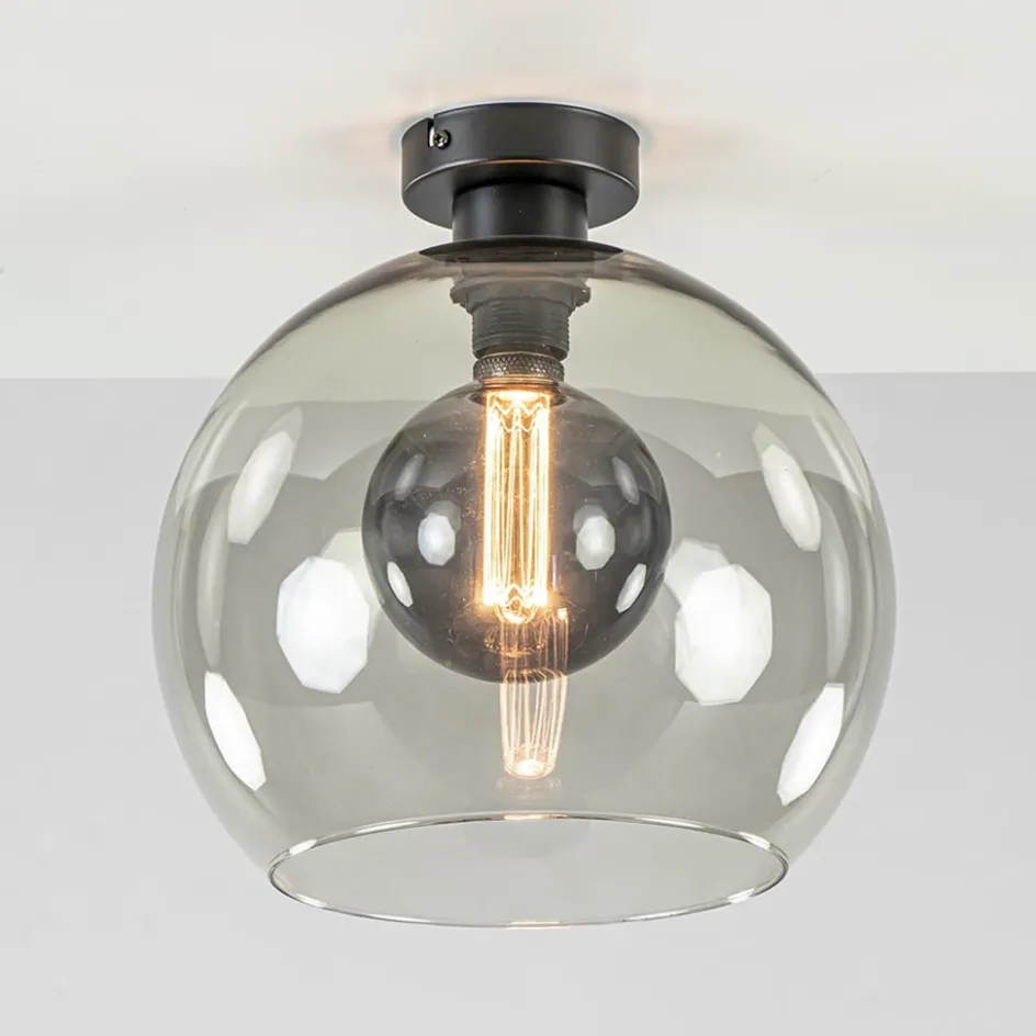 Plafondlamp globe smoke glas 30cm>Straluma Discount