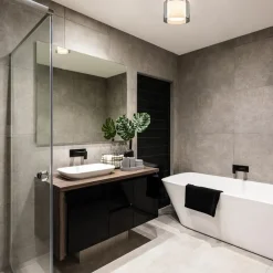 Plafondlamp Ice 23cm zwart/smoke IP44></noscript>Straluma Discount