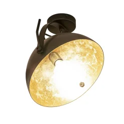 Plafondlamp koepel 30 cm gunmetal/goldleaf>Straluma Online