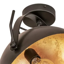 Plafondlamp koepel 30 cm gunmetal/goldleaf><noscript><img width=