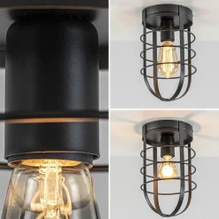 Plafondlamp kooi zwart><noscript><img width=