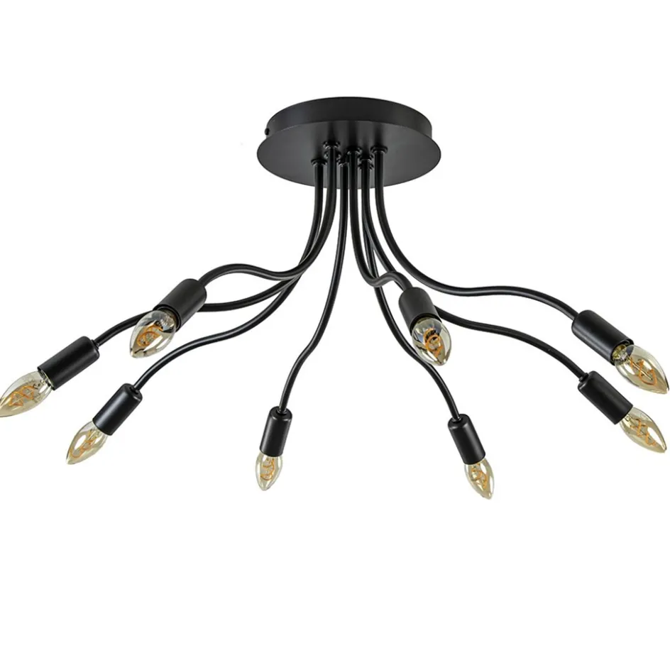 Plafondlamp Kraken klein 8-armen zwart>Straluma Outlet