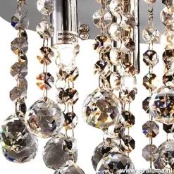 Plafondlamp kristal bollen + chroom 26cm>Straluma Clearance