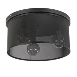 Plafondlamp 3L cilinder gaas zwart 44cm>Straluma Outlet