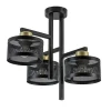 Plafondlamp 3L zwart/goud cilinder geperforeerd>Straluma New