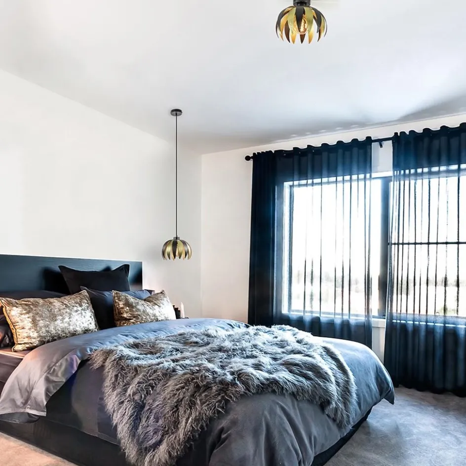 Plafondlamp leaves zwart/goud>Straluma Sale