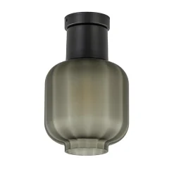 Plafondlamp Lett zwart + smoke glas 20cm>Straluma New