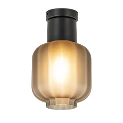 Plafondlamp Lett zwart + smoke glas 20cm>Straluma New