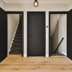 Plafondlamp Lett zwart + smoke glas 20cm><noscript><img width=