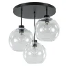 Plafondlamp 3-lichts zwart + helder glas 25cm>Straluma Hot