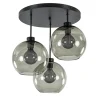 Plafondlamp 3-lichts zwart + smoke glas 25cm>Straluma Best