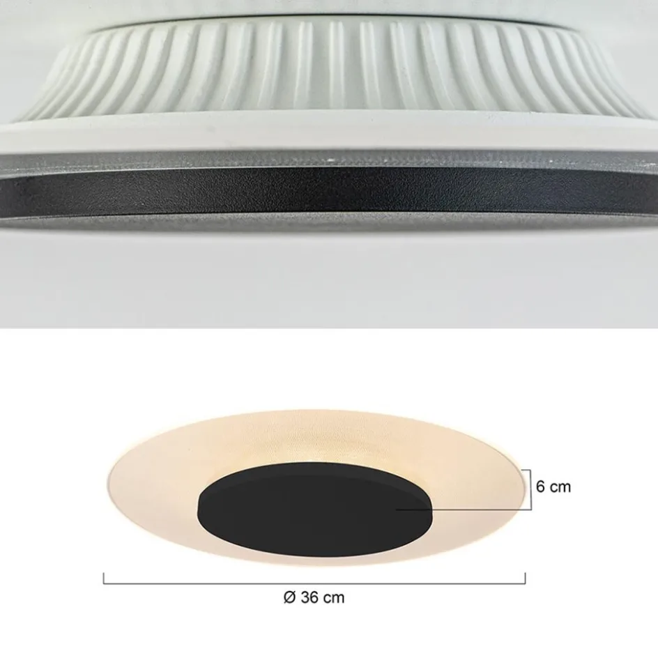 Plafondlamp Lido zwart 36cm indirect>Straluma Outlet