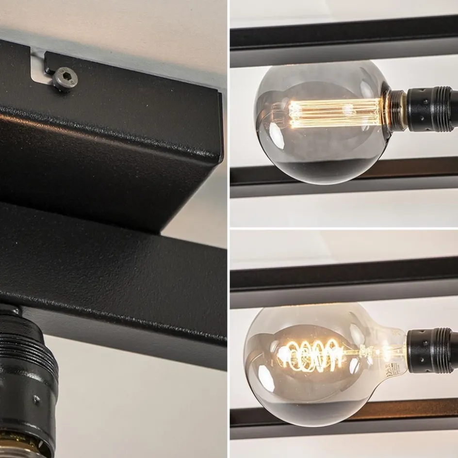 Plafondlamp Longa zwart 2xframe vierkant>Straluma Online