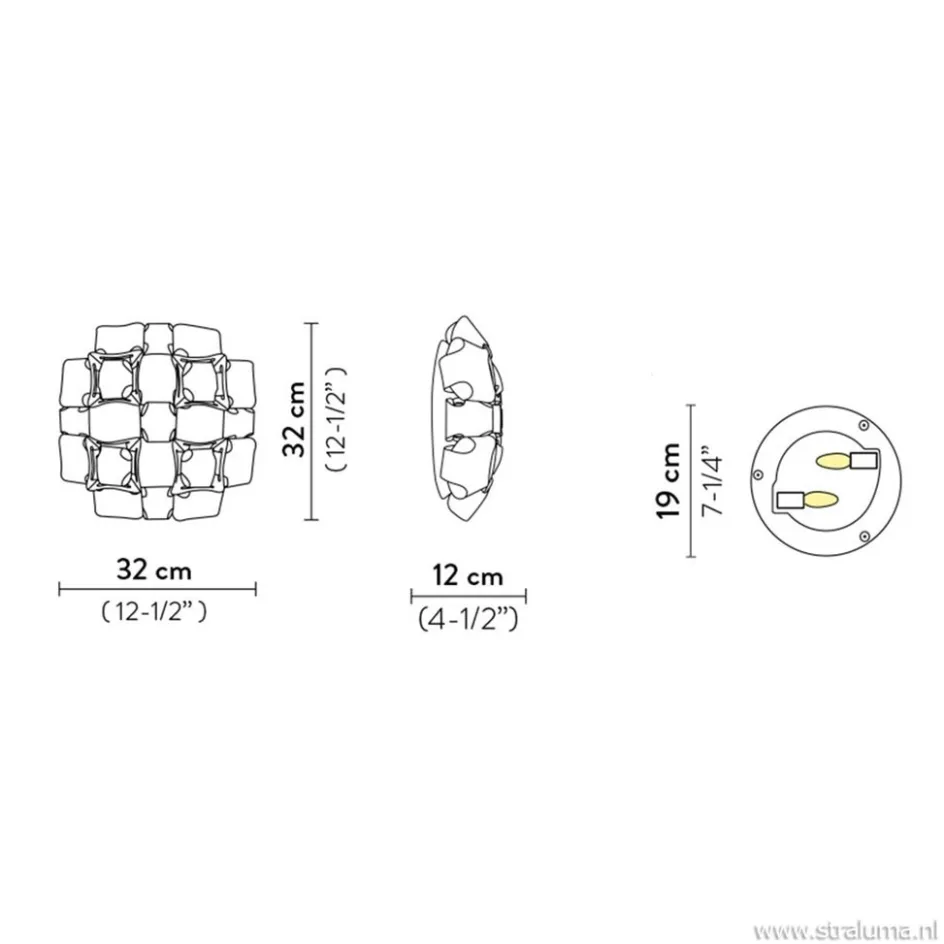 Plafondlamp Mida gold 32cm>Straluma