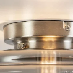 Plafondlamp nikkel + smoke glas><noscript><img width=