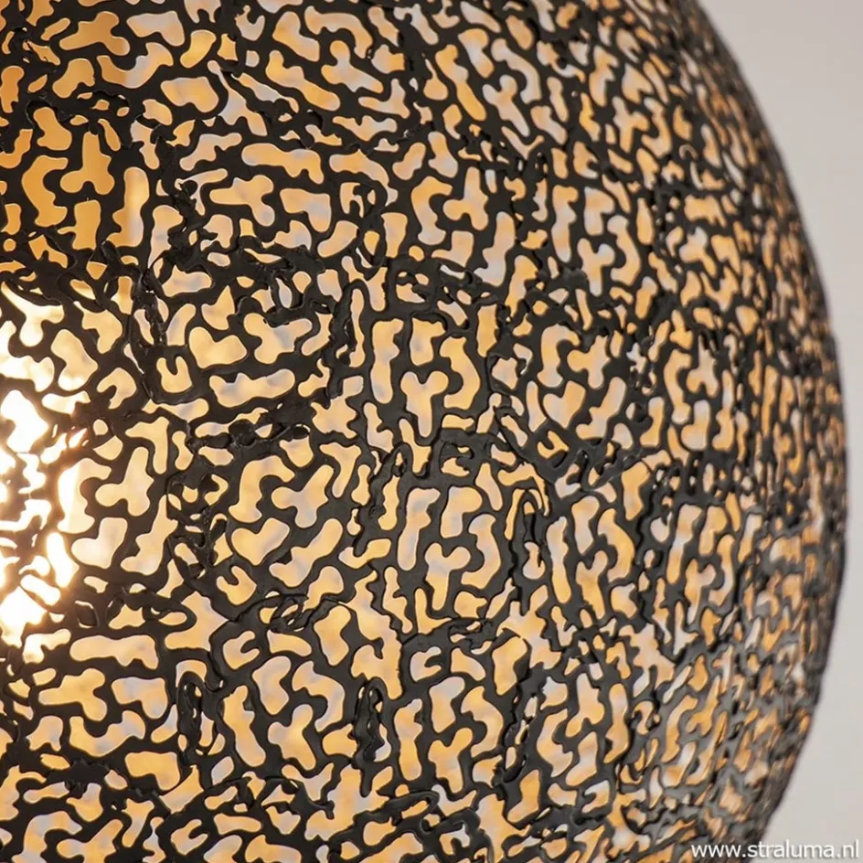 Plafondlamp Oronero bol zwart/goud 30cm>Straluma Hot