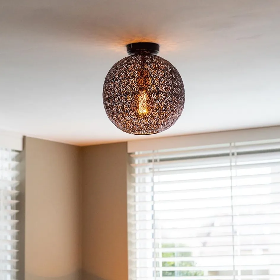 Plafondlamp Oronero bol zwart/goud 30cm>Straluma Hot