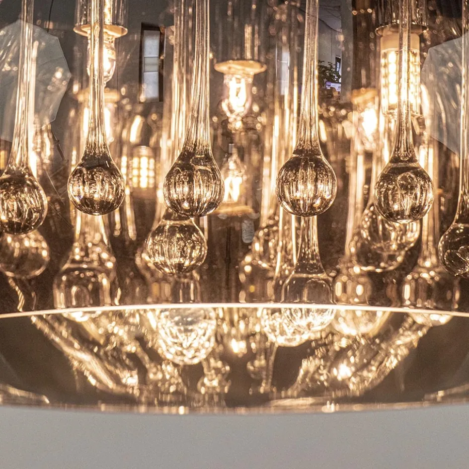 Plafondlamp Pearl Raindrops smokey glas>Straluma Outlet