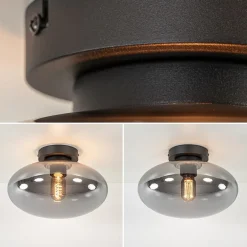 Plafondlamp Reflexion zwart+smoke glas><noscript><img width=