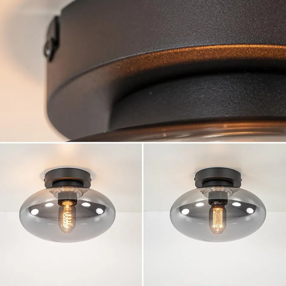 Plafondlamp Reflexion zwart+smoke glas>Straluma Hot