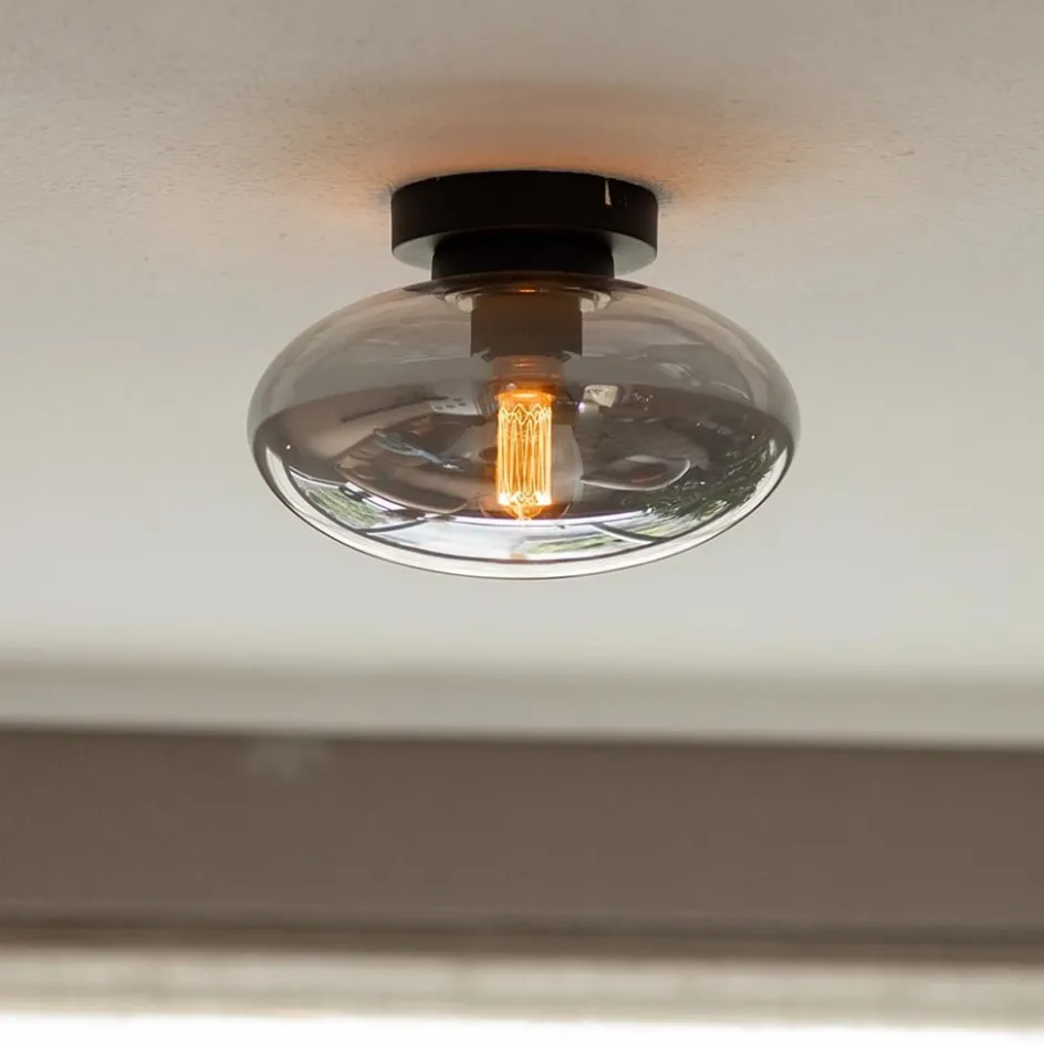 Plafondlamp Reflexion zwart+smoke glas>Straluma Hot