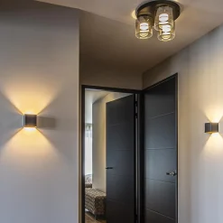 Plafondlamp Salerno 3L zwart/smoke glas></noscript>Straluma