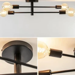 Plafondlamp Sticks 4L zwart excl. e27></noscript>Straluma