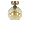 Plafondlamp toilet goud met amber glas>Straluma Clearance