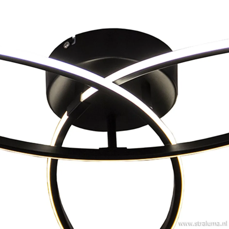 Plafondlamp 3-v eclips zwart 3-st.dimb.>Straluma Clearance