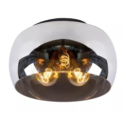 Plafondlamp zwart + smoke glas 40cm>Straluma Best