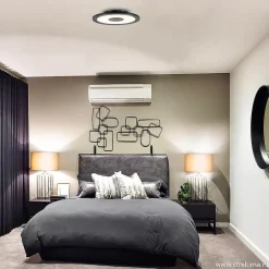 Plafondlamp zwart rond 38cm 3-st.dim.></noscript>Straluma Outlet